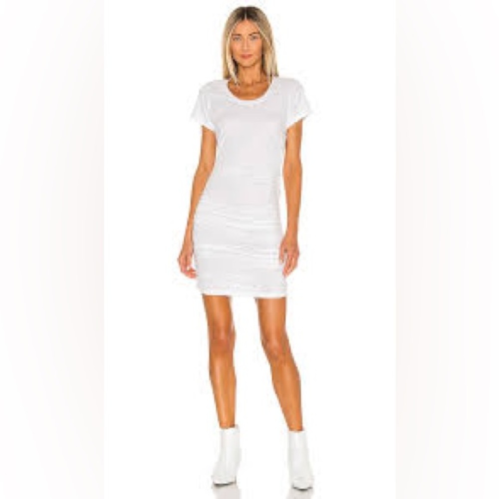 BOBI NWT SHORT SLEEVE SIDE SHIRRED DRESS